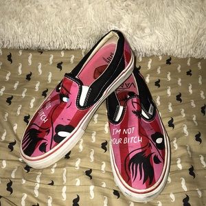 Vans “I’m Not Your B1tch” Slip-Ons Size 7.5